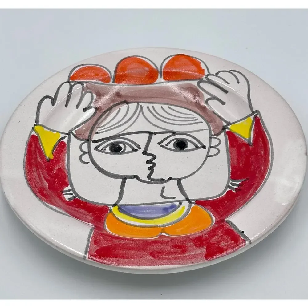 Pasta Bowl Plate by Italian Artist Giovanni DeSimone in the Manner of Picasso #2